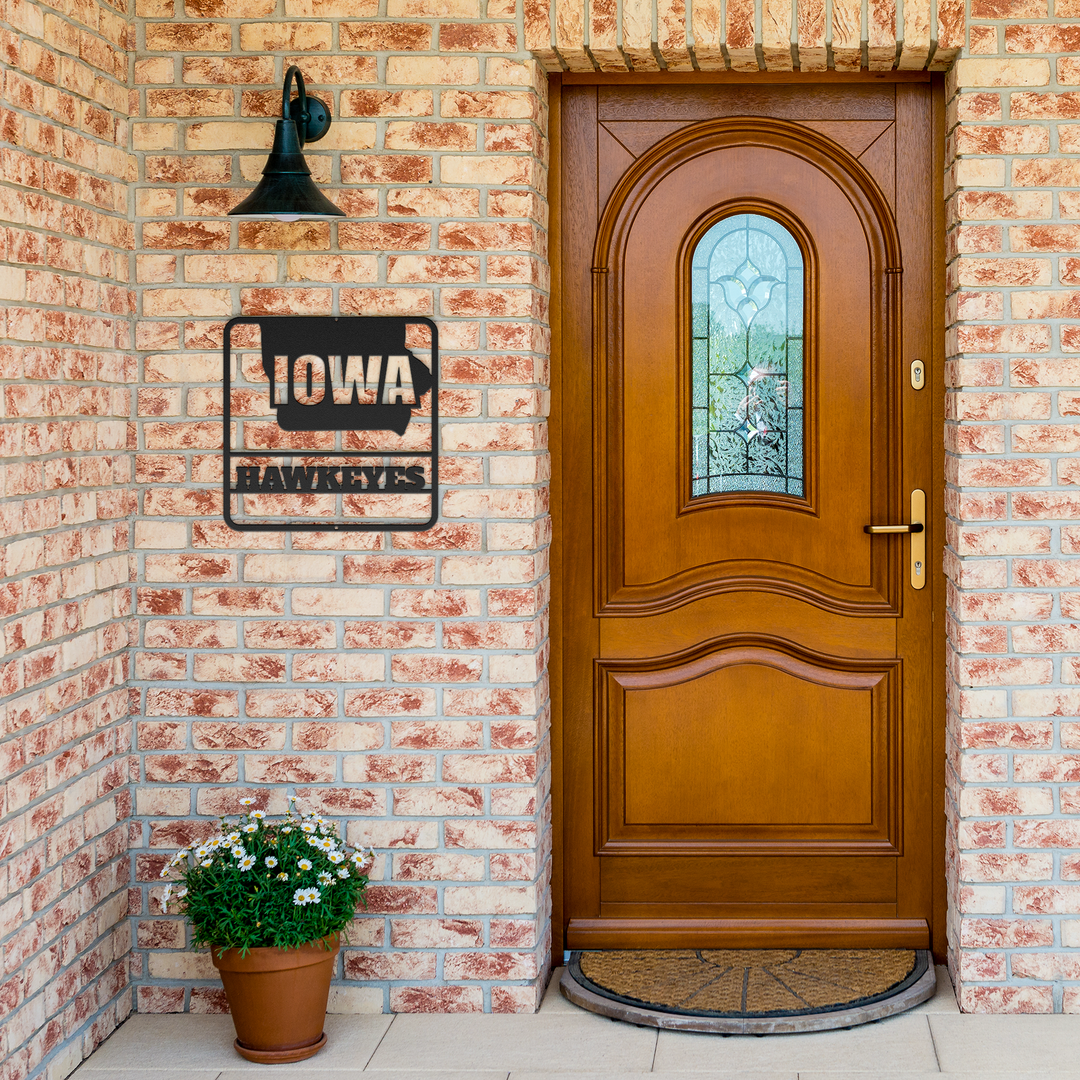 Custom Metal Wall Sign - Indoor Outdoor Decor Iowa map