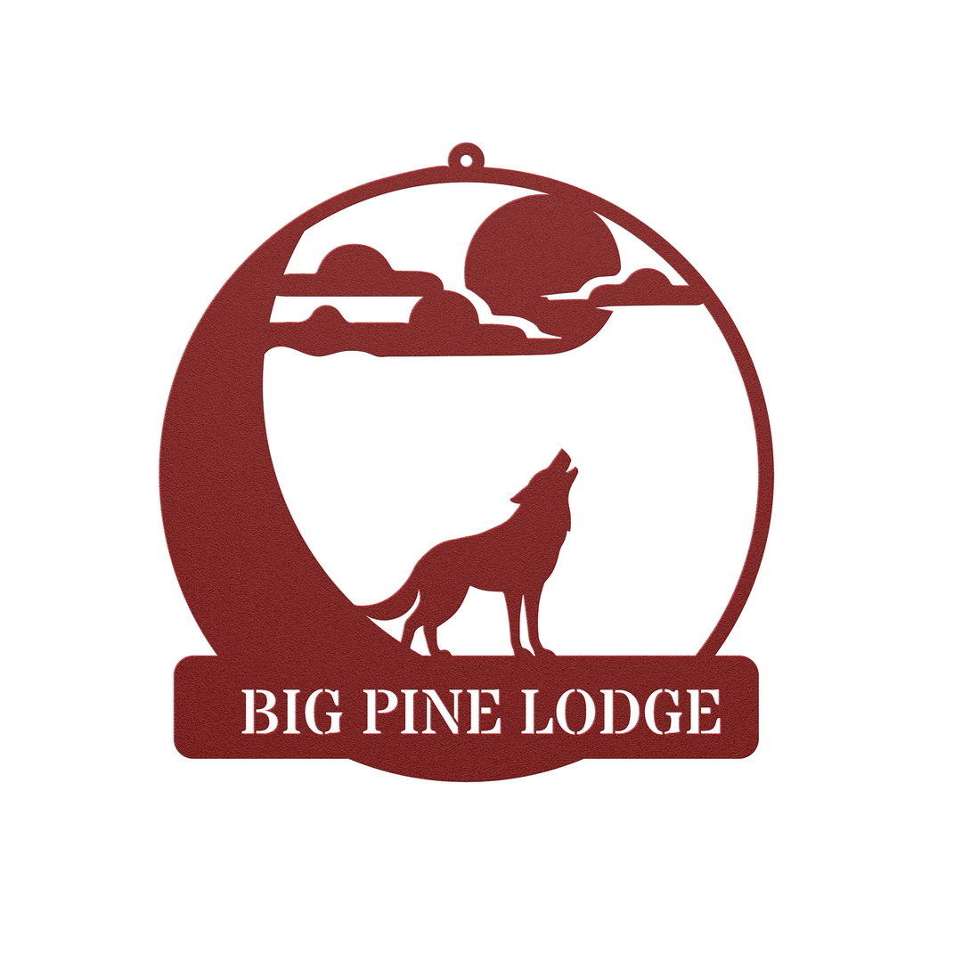 Custom Metal Wolf Sign - Rustic Outdoor Decor