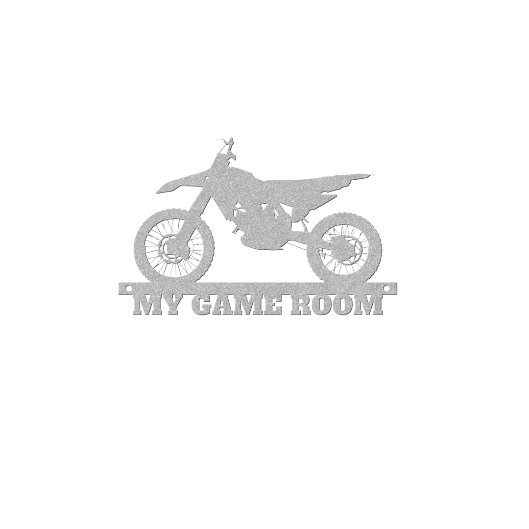 Metal Signs with custom text and motorbike image Personalized Wall Art AnywherePOD