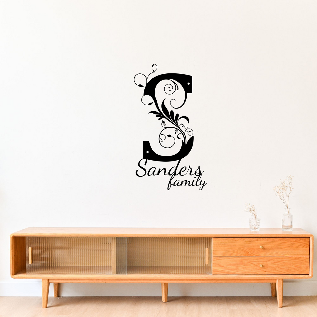 S monogram Personalized Metal Sign - Family Name Wall Art