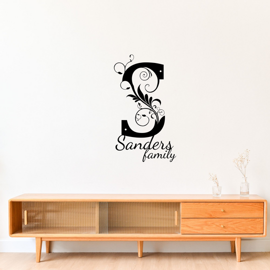 S monogram Personalized Metal Sign - Family Name Wall Art