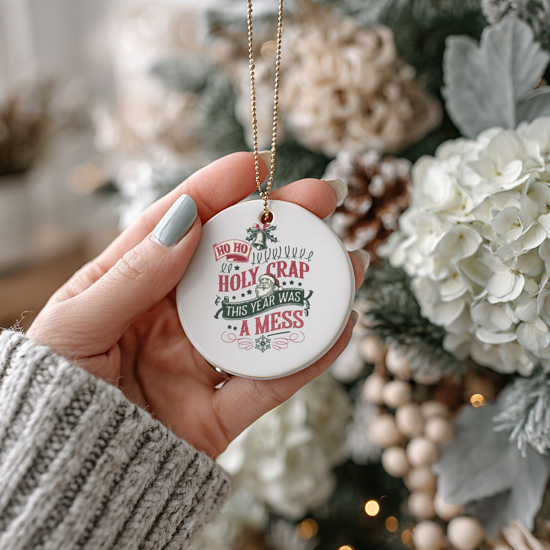 Humorous Metal Christmas Ornament - Festive Decor