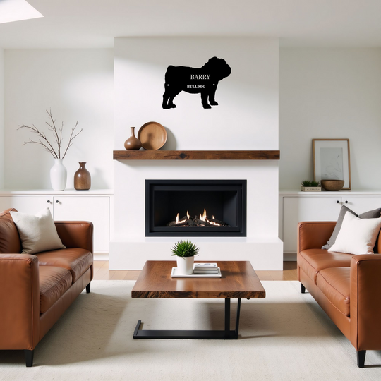 Personalized Bulldog Metal Sign - Custom Pet Name Art