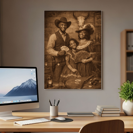 Old West Style Canvas - Personalized Vintage Family Portrait - Tailored Wall Expressions