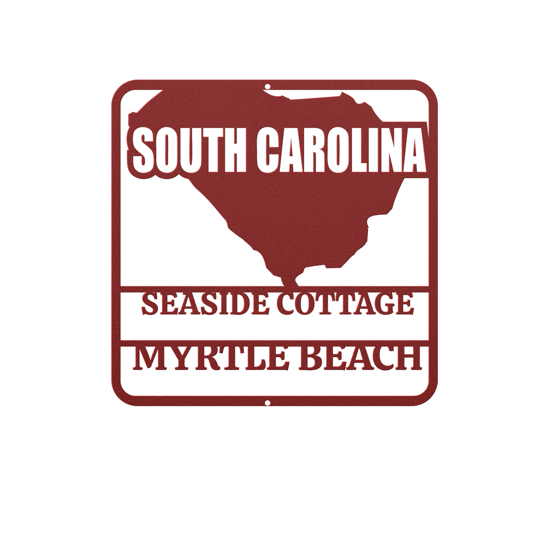 South Carolina Custom Metal Sign Outdoor Decor - Weather Resistant