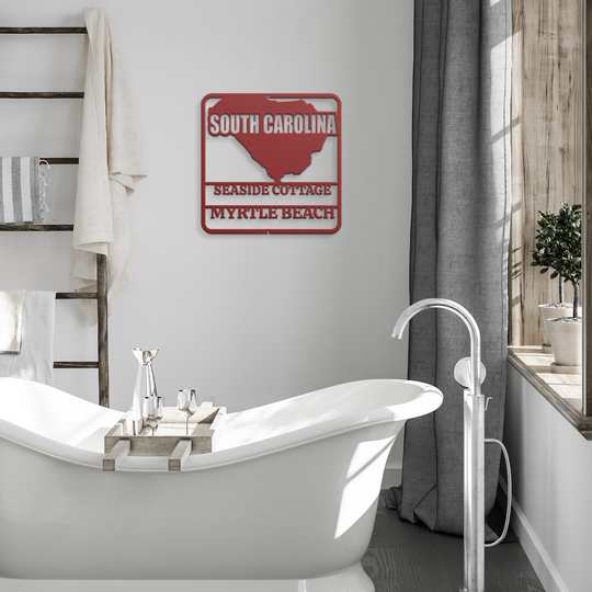 South Carolina Custom Metal Sign Outdoor Decor - Weather Resistant