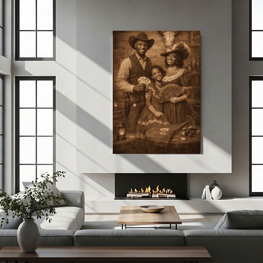 Old West Style Canvas - Personalized Vintage Family Portrait - Tailored Wall Expressions