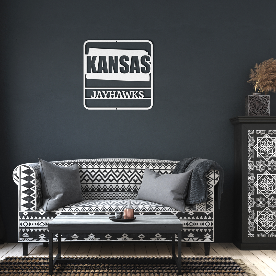 Kansas Custom Metal Sign Outdoor Decor, Personalized state map - Tailored Wall Expressions