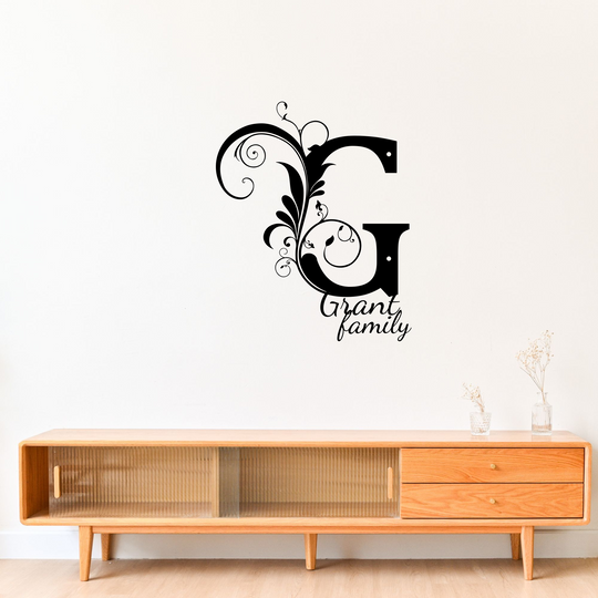 g monogram Personalized Metal Sign - Family Name Wall Art