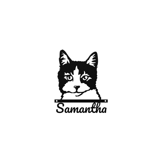 Personalized Cat Lover Metal Sign - Custom Pet Wall Art