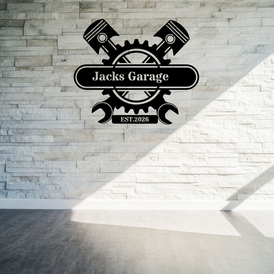 Custom Metal Garage Sign - Personalized Workshop Decor