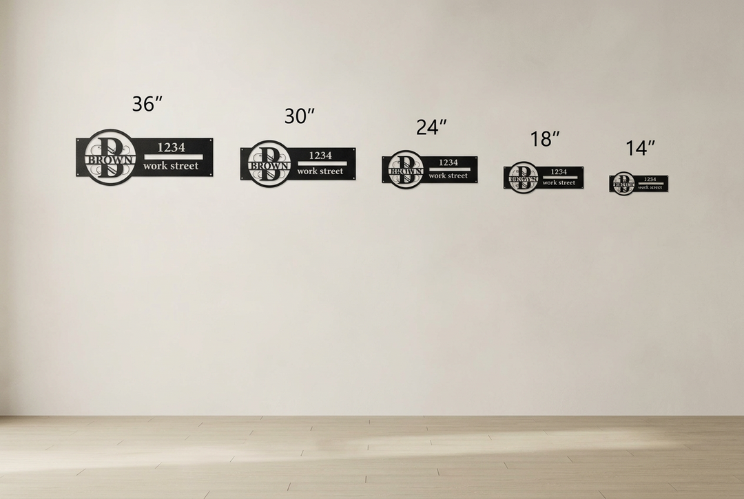 B Steel Wall Art – Custom Address Sign Decor