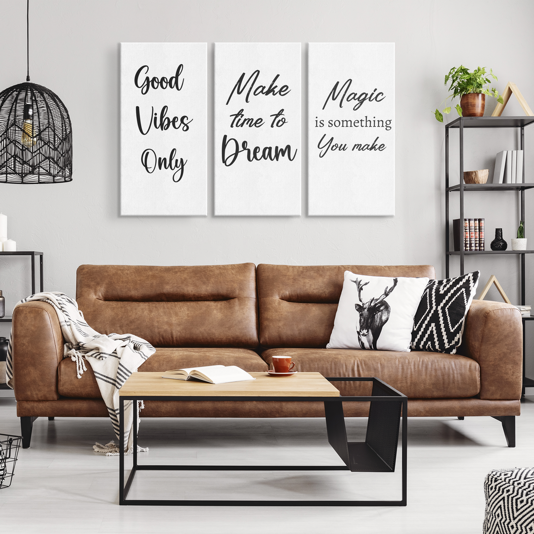 Inspirational Canvas Art - 3 Piece Motivational Set