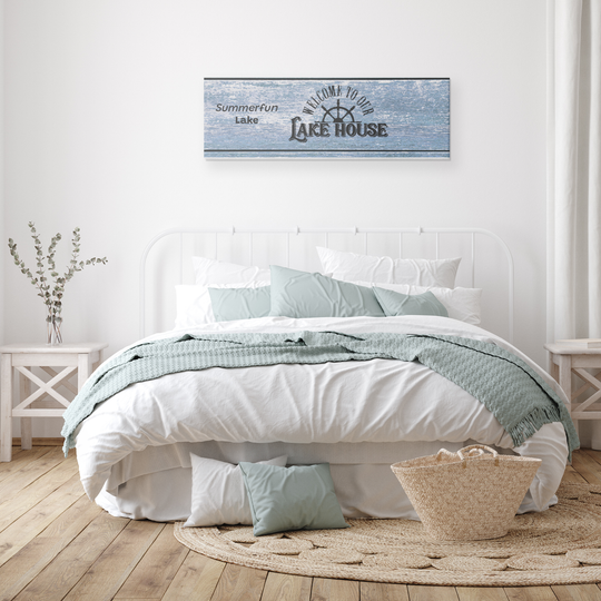 Panoramic Canvas personalized Lakehouse sign