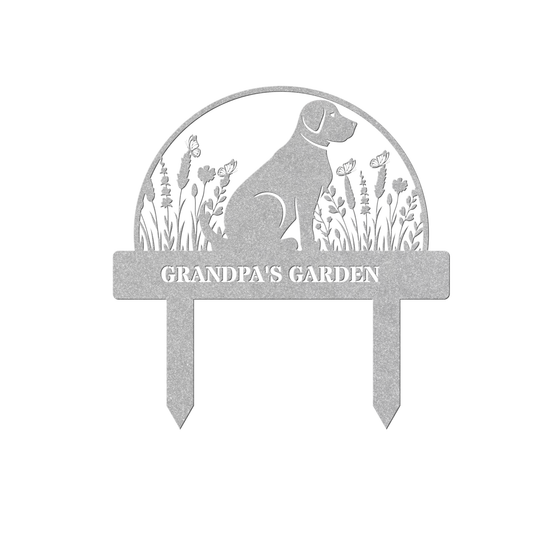 Custom Dog Metal Garden Sign - Personalized Pet