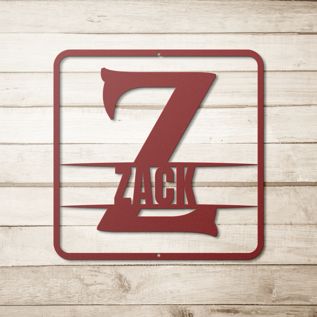 Custom Metal Wall Art - Personalized Initial Sign Z monogram - Tailored Wall Expressions