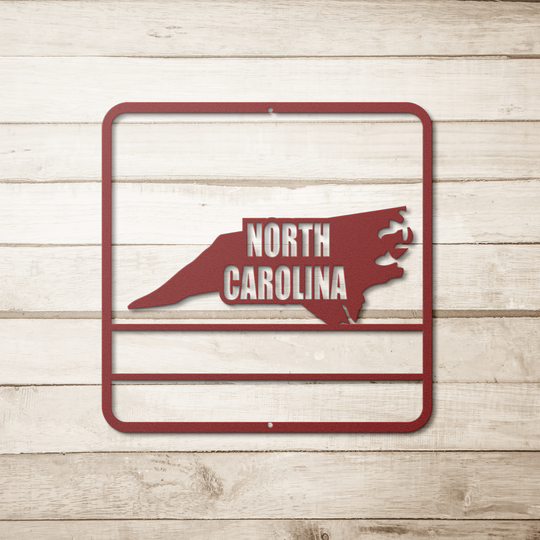 Die-Cut Metal Signs custom map of North Carolina