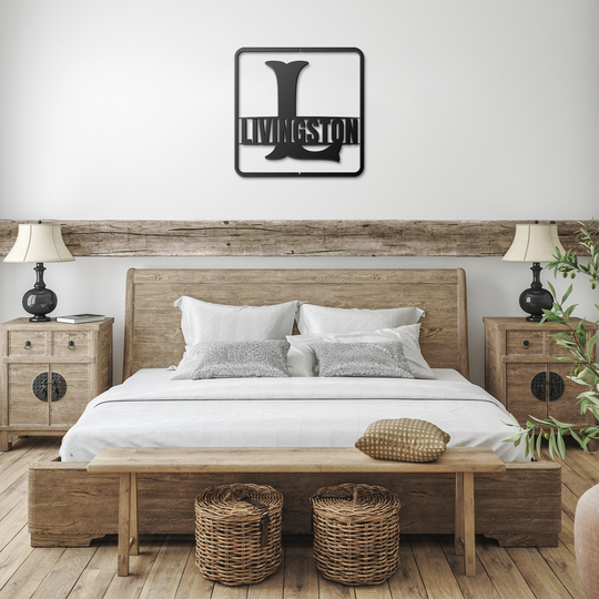 Split Monogram L - Personalized Metal Sign