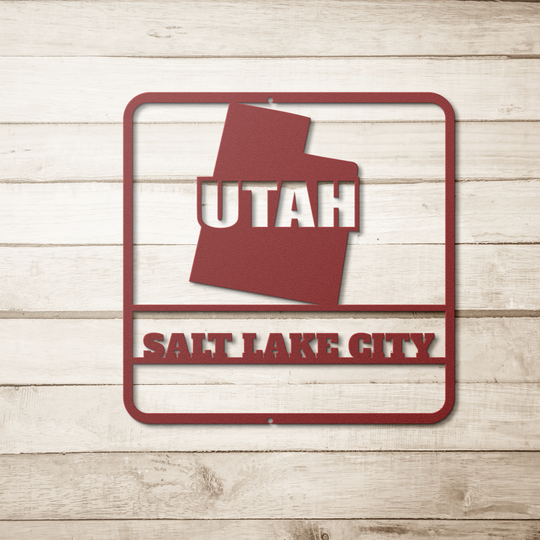 Utah State Metal Sign Decor - Elegant Rustic Wall Art