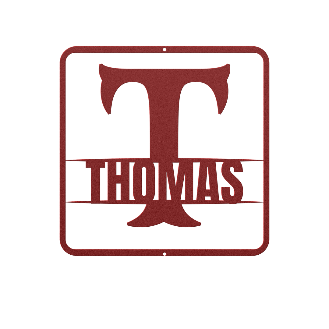 Metal Signs split monogram T Personalized