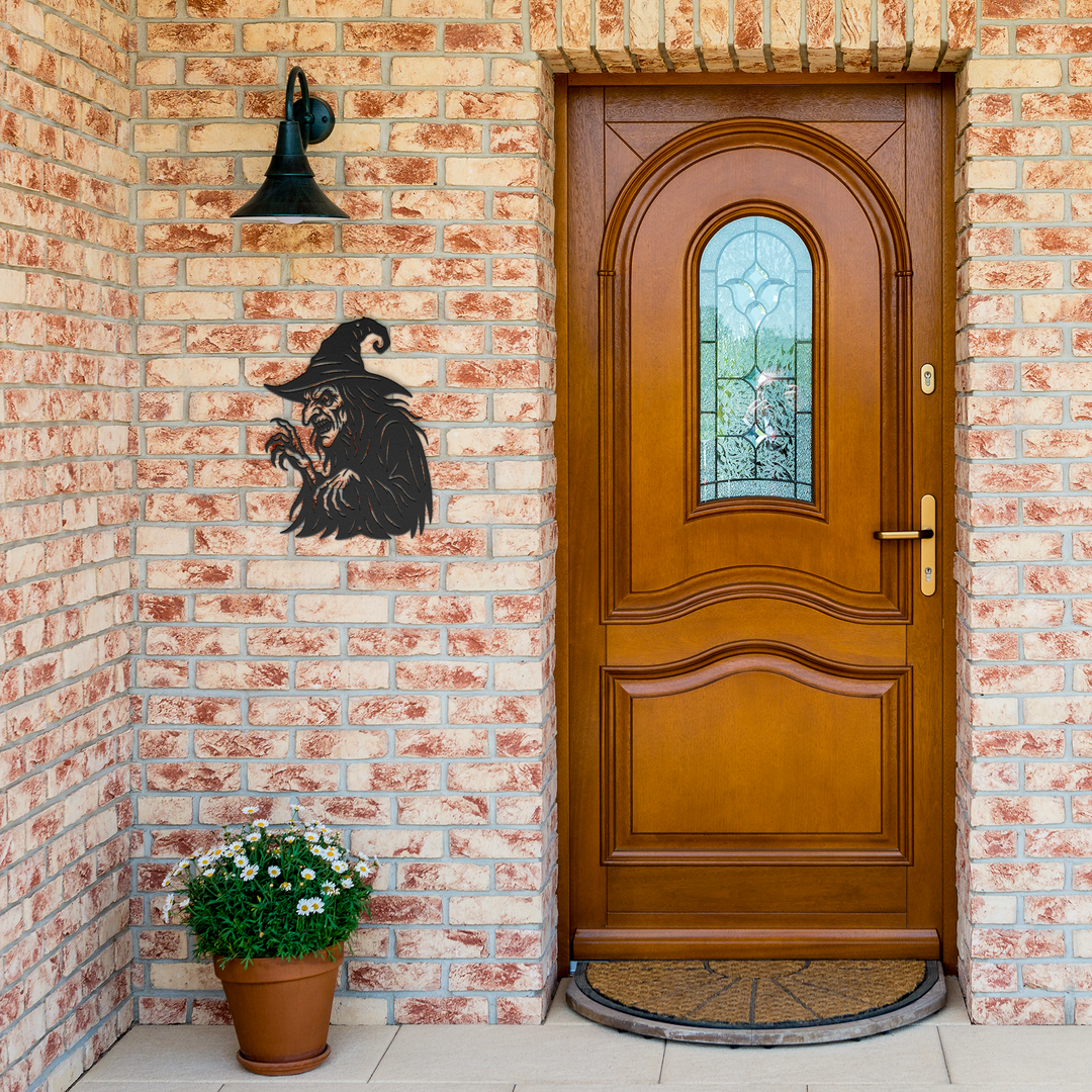 Halloween Witch Metal Wall Art for Outdoor Garden Decor