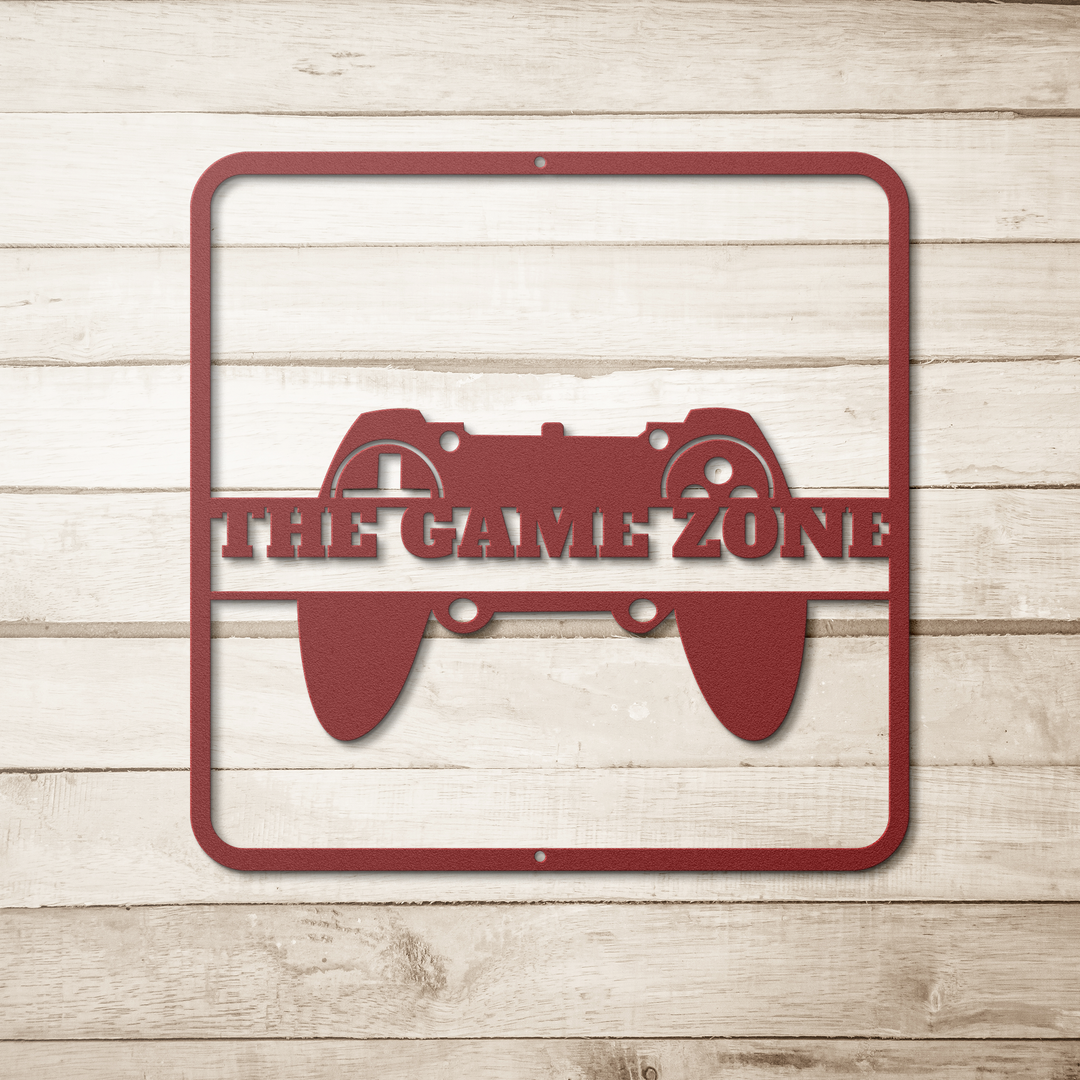 Die-Cut Metal Signs custom text with image of game controller,Personalized Wall Art AnywherePOD Red 36 Inch