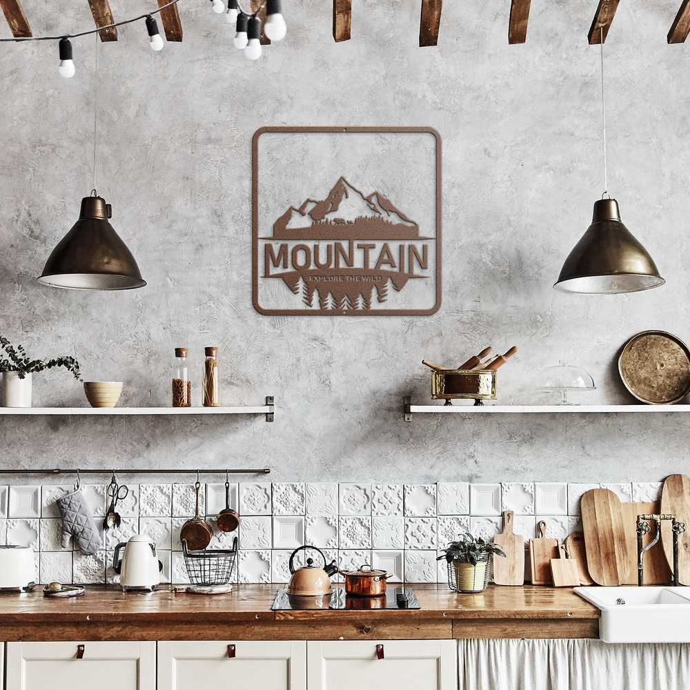Mountain Adventure Metal Sign - Home Decor - Tailored Wall Expressions