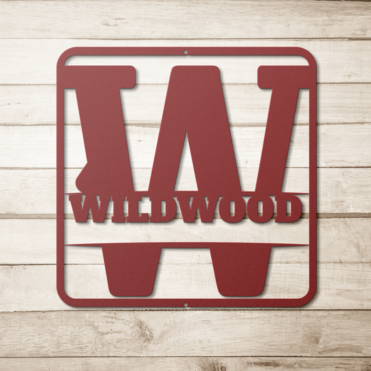 Metal Signs split monogram W PERSONALIZED Wall Art AnywherePOD