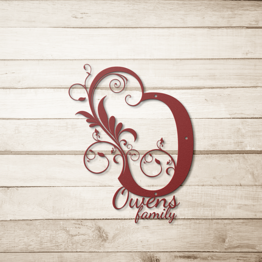Personalized Metal Family Sign - Elegant Monogram Decor