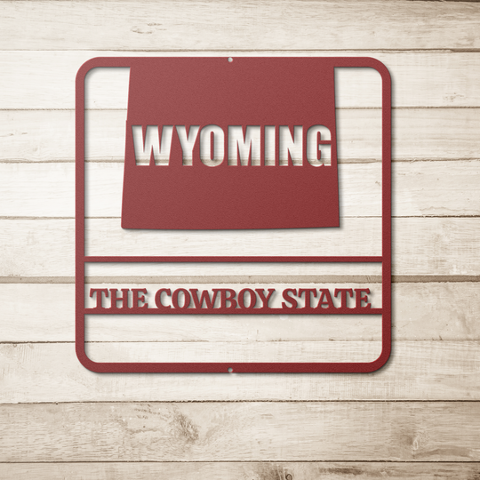 Wyoming Metal Home Sign - Personalized Steel Wall Art