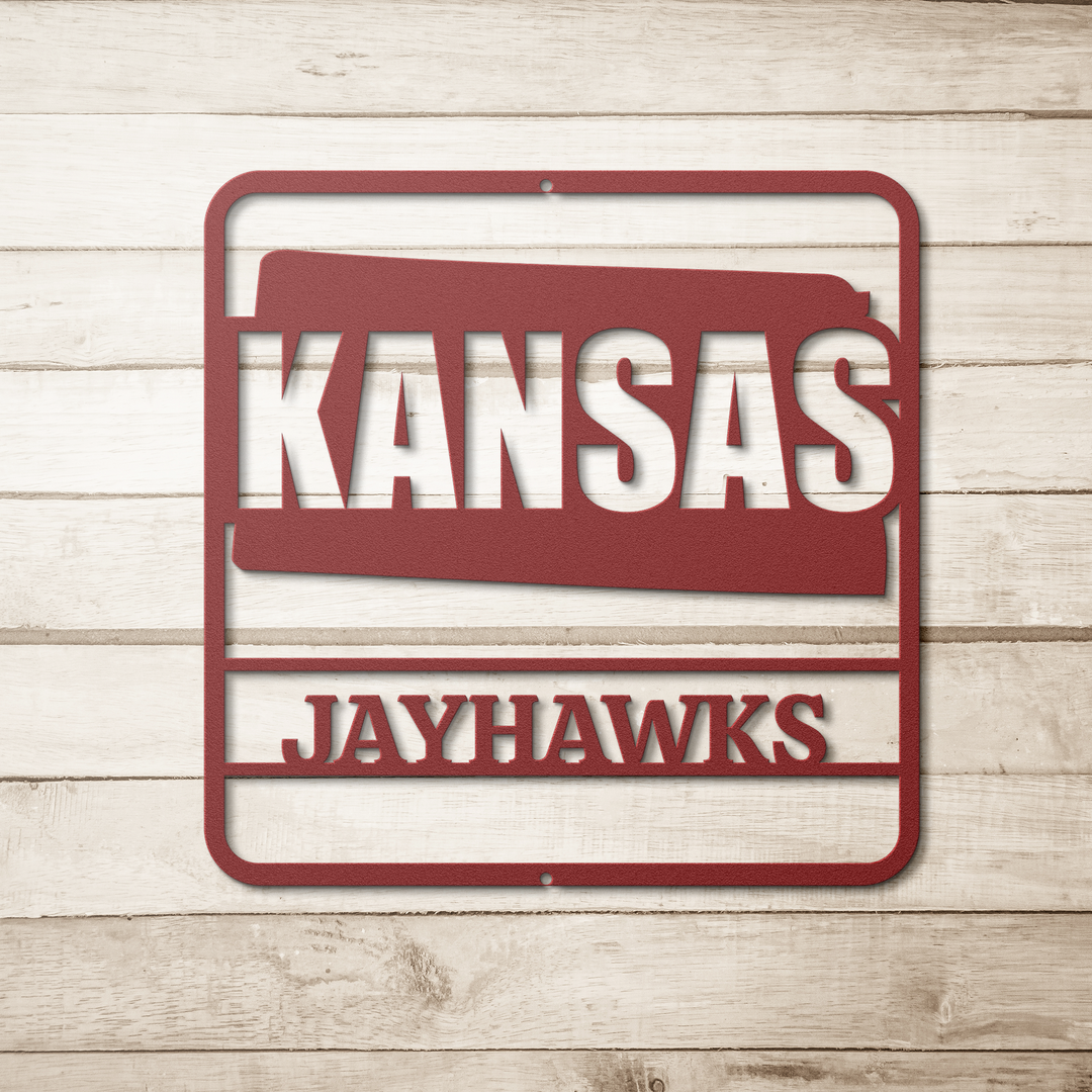 Die-Cut Metal Signs custom map of Kansas PERSONALIZED