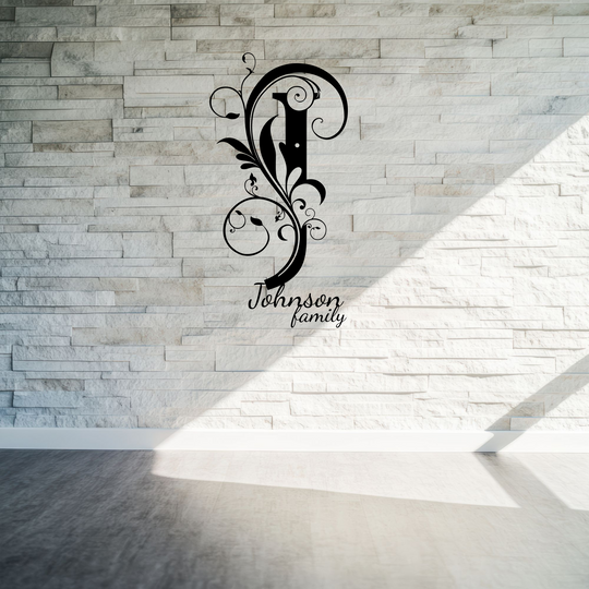 J monogram Personalized Metal Sign - Family Name Wall Art