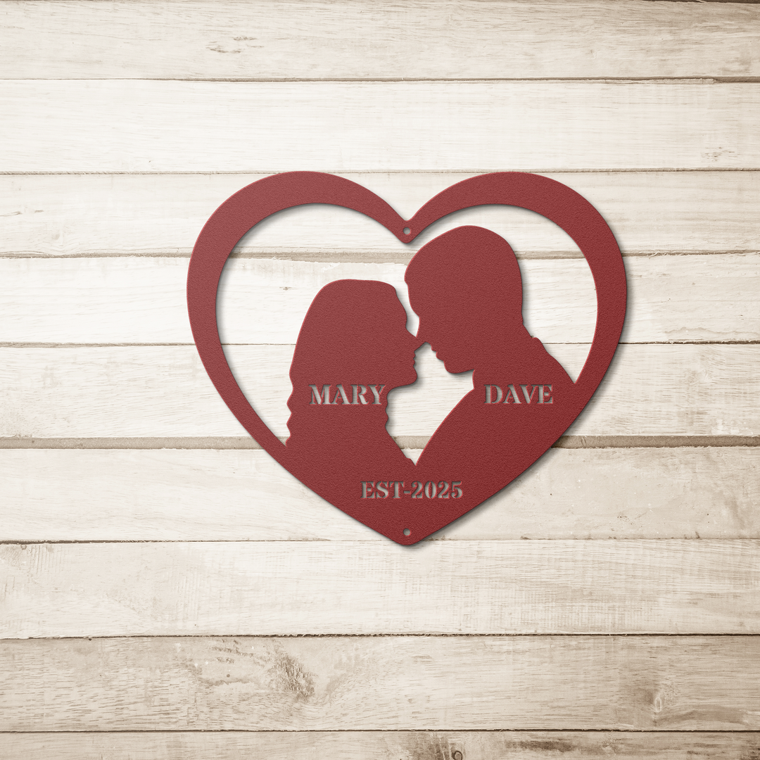 Valentine, Couple in love, metal wall art, holiday decor