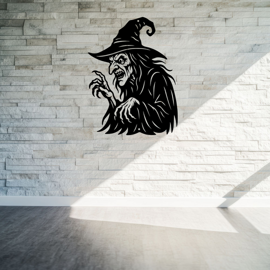 Halloween Witch Metal Wall Art for Outdoor Garden Decor