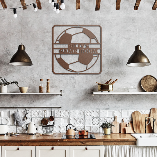 Personalized Soccer Ball Metal Wall Art – Indoor & Outdoor Decor