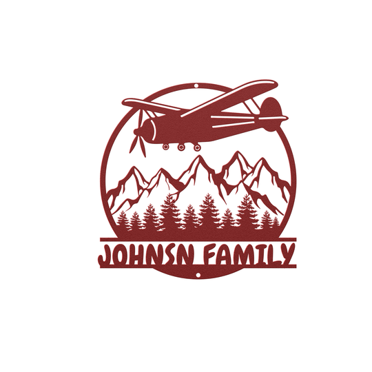 Custom Metal Mountain Sign - Personalized Family Decor
