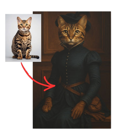 Custom pet Renaissance Portrait Canvas - Unique Pet Art