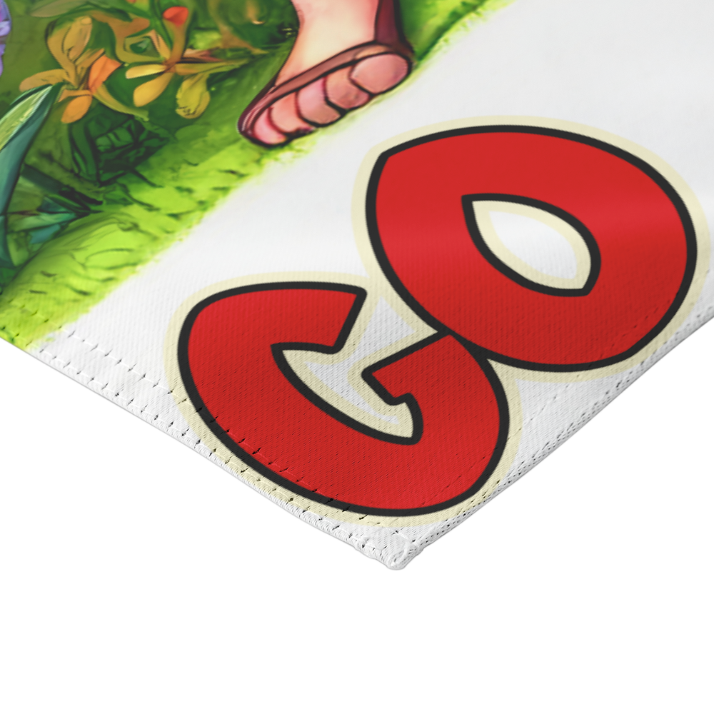 Funny Garden Flag with Grumpy Woman & Cat Art