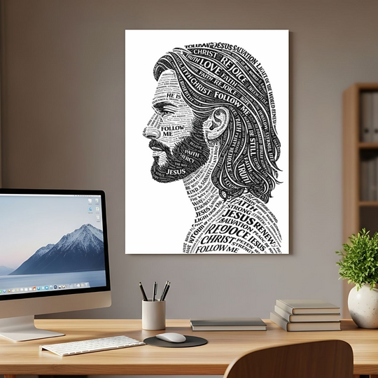 Jesus Typography Religious Canvas Art for Inspiring Spaces - Tailored Wall Expressions