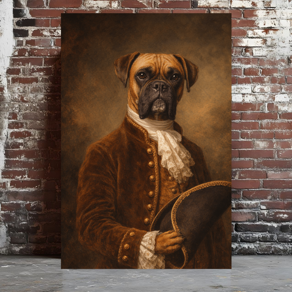 Regal Dog Portrait Canvas - Custom Pet Art Gift