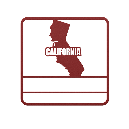 Die-Cut Metal Signs custom map of california