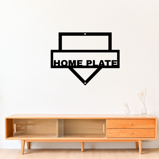 Custom Metal Wall Art - Personalized Rustic Home Decor Baseball Homeplate