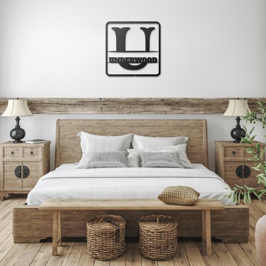 Metal Signs split monogram U PERSONALIZED Wall Art AnywherePOD