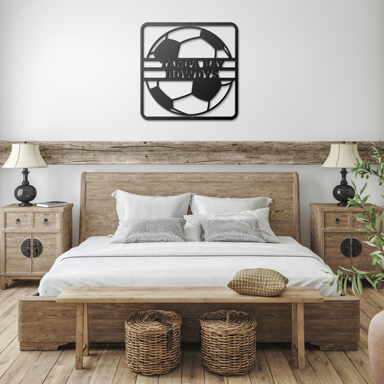 Personalized Soccer Metal Wall Art - Custom Name Decor