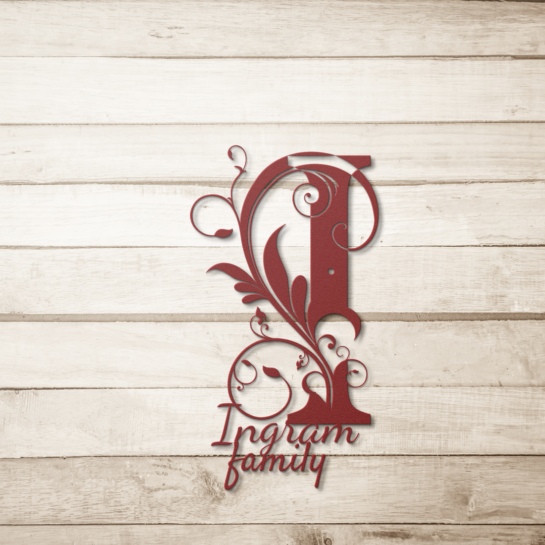 I metal monogram Personalized Metal Sign - Family Name Wall Art