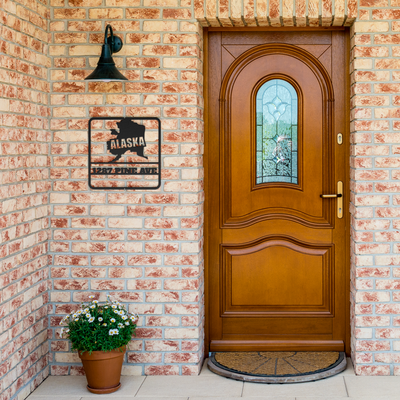 Alaska Custom Outdoor Metal Sign - Personalized Home Decor