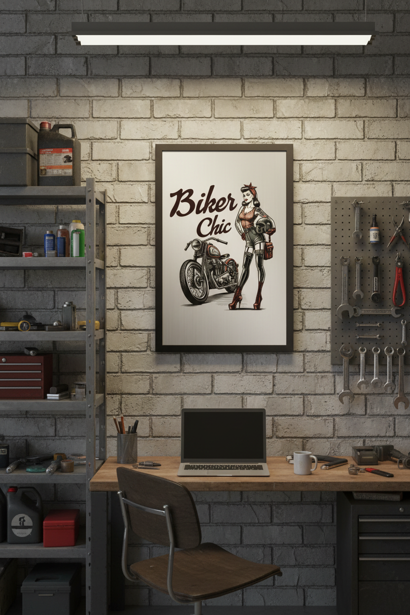 Biker Chic Vintage Motorcycle Art Print