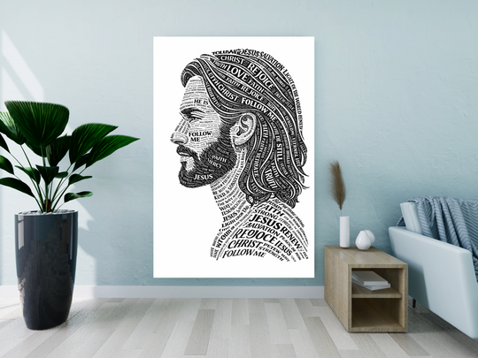 Jesus Typography Religious Canvas Art for Inspiring Spaces - Tailored Wall Expressions