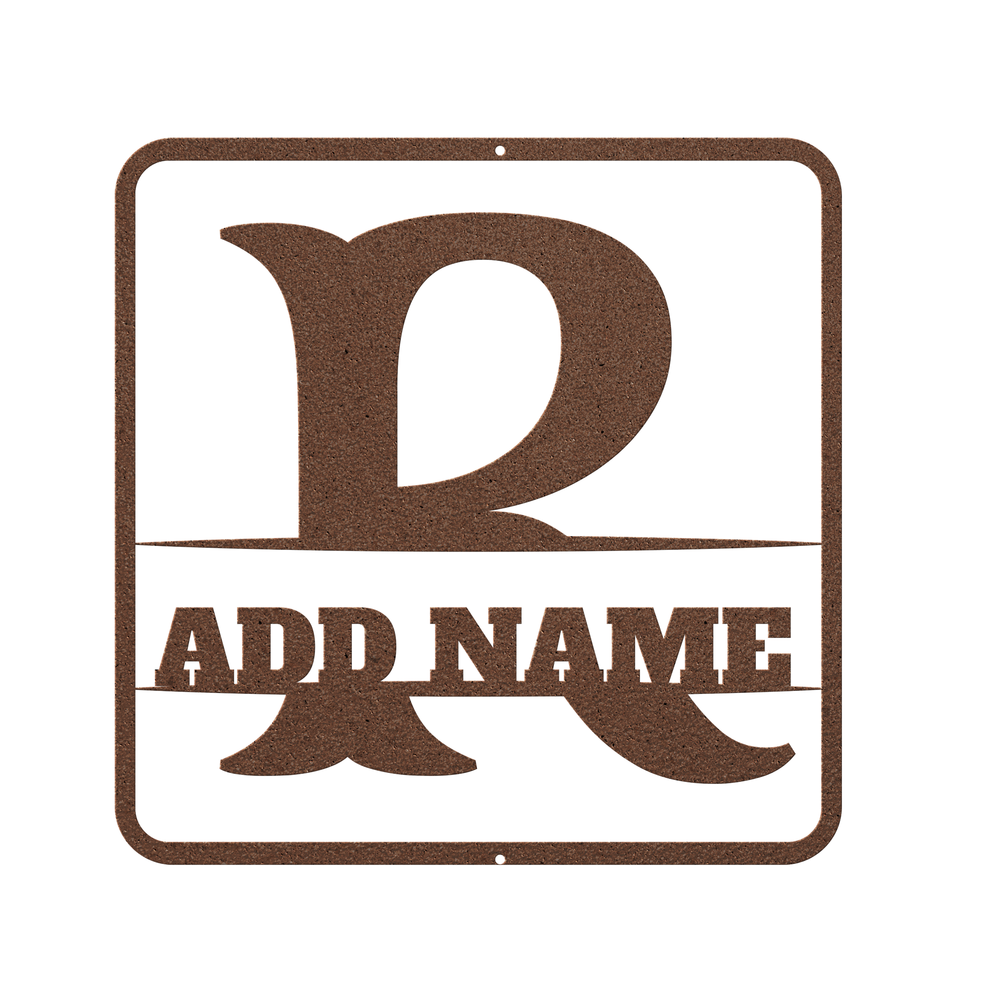 split monogram R personalized