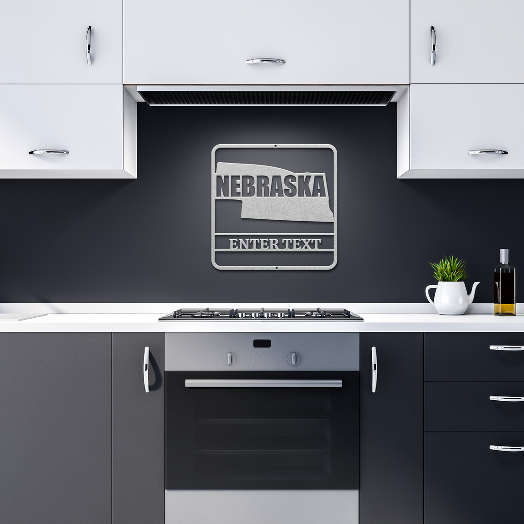 Die-Cut Metal Signs custom map of nebraska PERSONALIZED